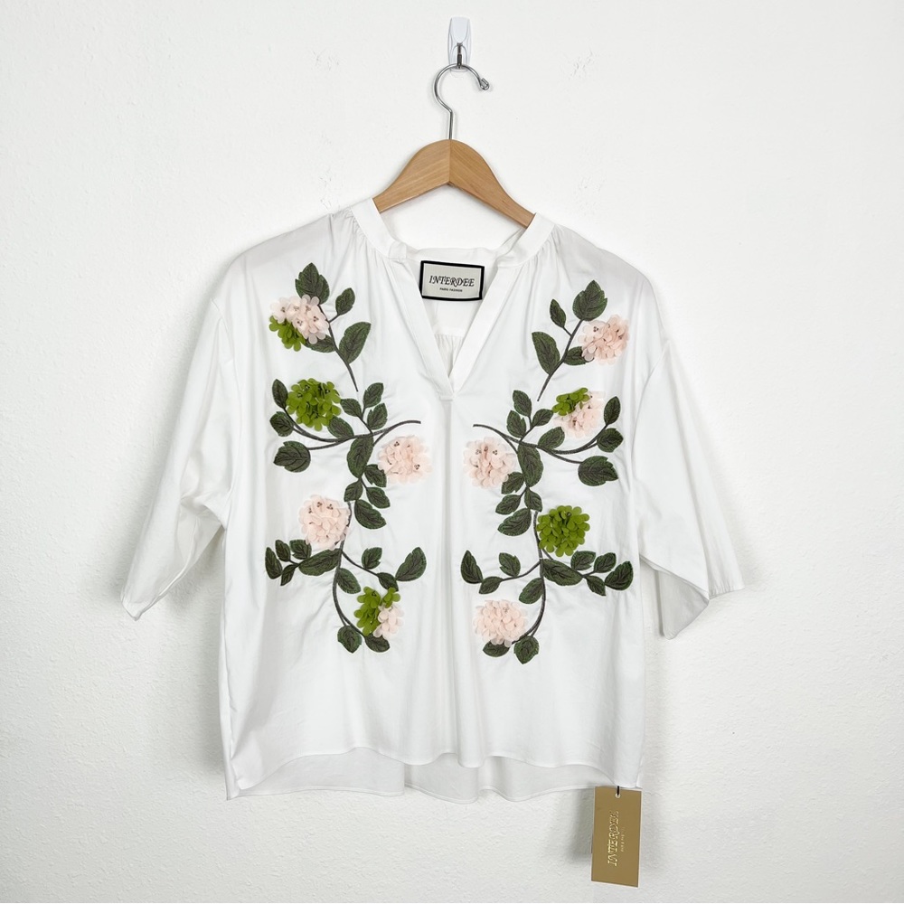 ✨Interdee✨Embellished Cotton Poplin Blouse 🌸